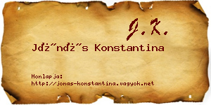 Jónás Konstantina névjegykártya